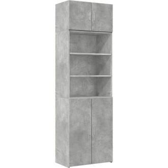 vidaXL Storage Cabinet Concrete Grey 70x42.5x225 cm Engineered Wood vidaXL