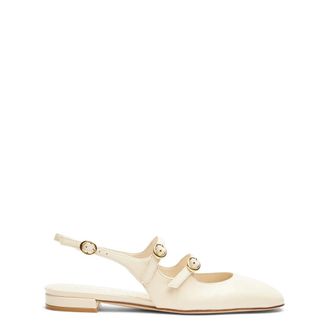 Stuart Weitzman Ballerinas, female, White, Size: 7 1/2 US Mary Jane Slingback Shoes