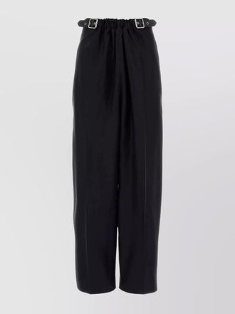 Loewe wide leg wool blend trousers with buckle