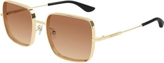 Alexander McQueen AM0564S 002 Womens Sunglasses Gold Size 55