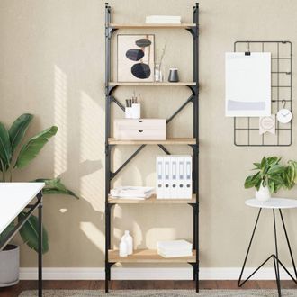 vidaXL Vidaxl - Librer&iacute;a De 5 Estantes Madera Roble Sonoma 56x31,5x174 Cm