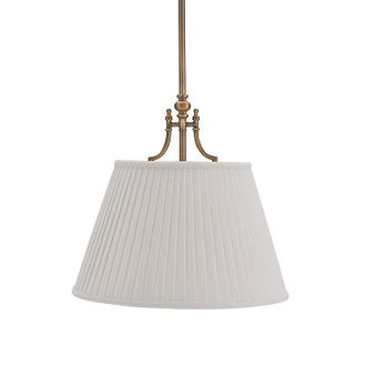 Ballard Designs Margot Single Pendant with Box Pleat White Linen Shade - Ballard Designs