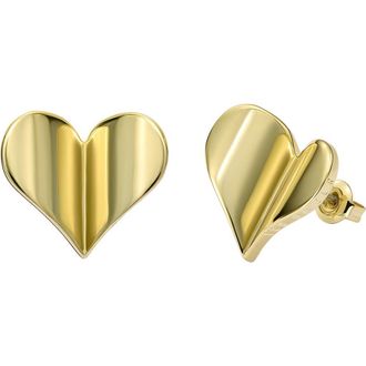 Ted Baker Helena Flutter Heart Stud Earrings in Metallic Gold at Nordstrom