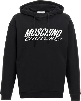 Moschino Logo Print Hoodie - Heren - Hoodies - Zwart - M - Katoen - Hoodies & sweatvesten