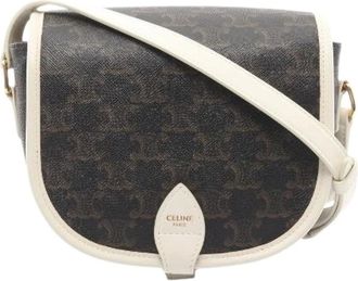 Celine Pre-owned Folco Medium PVC Coated Canvas Leather Shoulder Bag - - Pre-owned - Donna - Marrone - ONE SIZE