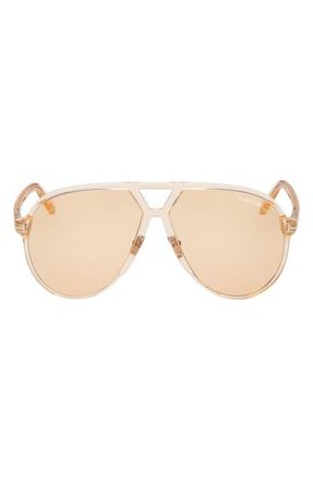 Tom Ford Bertrand 64mm Gradient Oversize Pilot Sunglasses in Shiny Apricot /Light Brown at Nordstrom