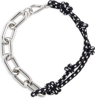 Plan C Rope & Chain Necklace in Blue White at Nordstrom