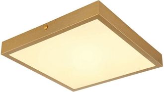 Globo Lighting Globo Tibey Lámpara de techo cuadrada empotrada de 25 cm, color latón mate, LED 3000 K