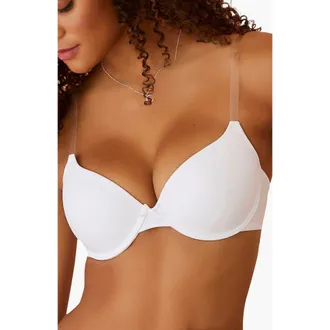 Lascana Underwire Clear Strap T-Shirt Bra in White at Nordstrom, Size 36Aa