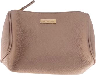 Sergio Rossi Pre-owned Womens Cosmetic Pouch in Pink Leather - One Size