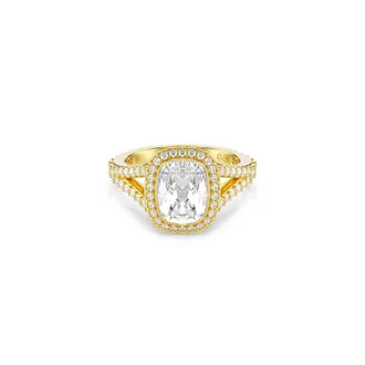 Swarovski Una Angelic Cushion Dames Gouden Geplateerde Metalen Ring - Goud 5762630