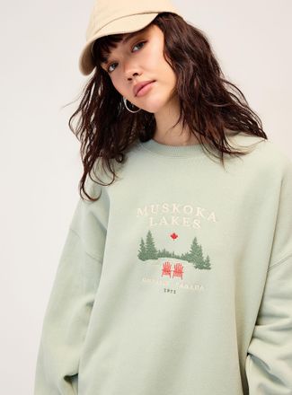 Twik Womens Oversized destination fleece sweatshirt