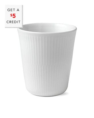 ROYAL COPENHAGEN 9.75Oz White Fluted Thermal Cupwith $5 Credit