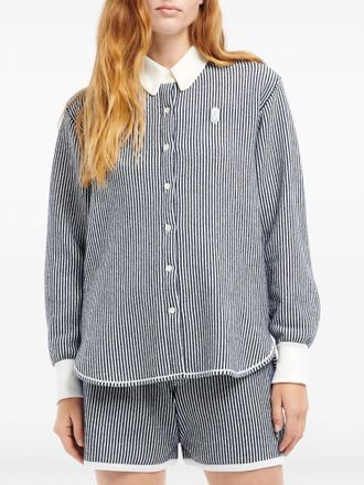 Barrie Oxford Striped Shorts In Niveous Cosmos Multi