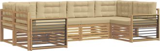 vidaXL Conjunto De Sof&aacute;s De Exterior 6 Uds. Y Beige Vidaxl