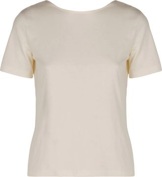 Nina Ricci Katoenen Crew-neck T-shirt Open Rug - Dames - T-shirts - Beige - M - Katoen - Tops
