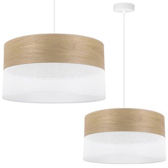 OEM L&aacute;mpara Colgante Individual, Pantalla De Chapa De Roble Dorado, 40 Cm