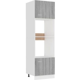 vidaXL Vidaxl - Microwave Cabinet Lyon Grey Sonoma 60x57x207 cm Engineered Wood