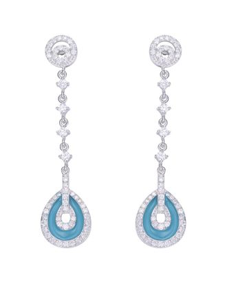 Genevive Silver Cz Drop Earrings