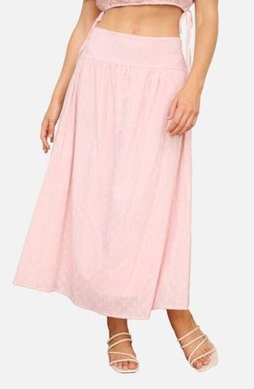 Blu Pepper Swiss Dot Cotton Midi Skirt in Pink at Nordstrom Rack, Size Medium