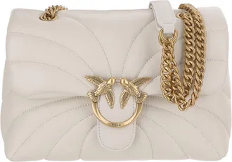 Pinko Classic Love Puff Butterfly White Nappa Leather Shoulder Bag