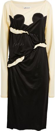Maison Margiela Maison Margiela Spliced Gathered Jersey Midi Dress Size S
