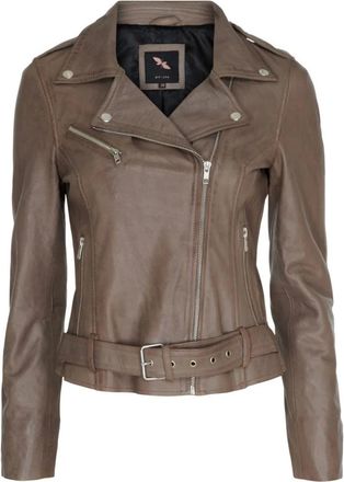 BTF-CPH Biker Jacket - Dames - Leren en Su&egrave;de Jassen - Bruin - M - Leer - Jassen