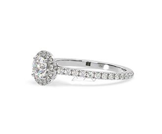 The Diamond Store Reina GIA Diamond Halo Engagement Ring in 18K White Gold 1.40ct G/SI2