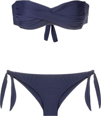 Amir Slama twisted bandeau strapless bikini - women - Polyamide/Elastane - GG - Blue