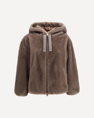 Herno Hooded Jacket in eco-fur Female 46