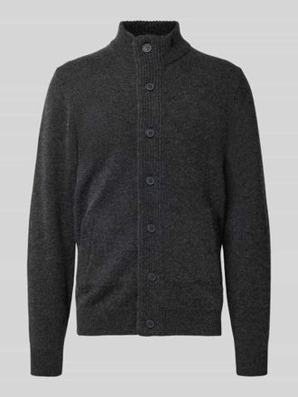 Barbour Regular Fit Strickjacke aus echter Wolle in Graphit, Größe XXL