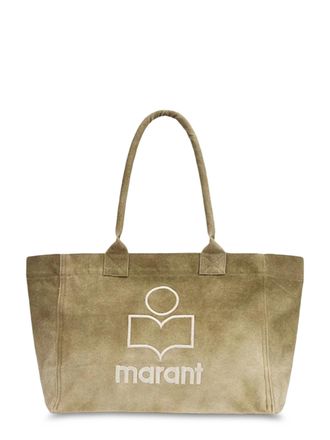 Isabel Marant Yenky Zipped-Gb Embroidered Cotton Tote Bag