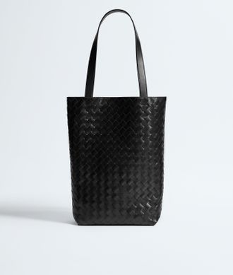 Bottega Veneta Small Intrecciato North-south Tote - Black - Unisex - 100% Calfskin