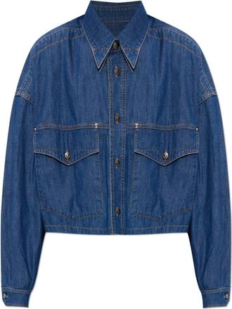 Versace Loose-fit Denim Jack - Dames - Spijkerjassen - Blauw - M - Denim - Jassen