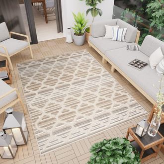 Tapiso Alfombra de exterior de polipropileno en crema 80x150 cm