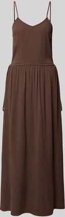 Only A-Linien Freizeitkleid aus Viskose-Leinen-Mix Modell SIESTA in Schoko, Gr&ouml;&szlig;e XL