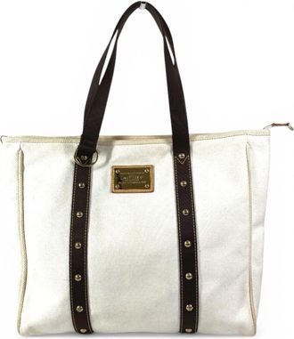 Louis Vuitton Antigua Ecru White Canvas Shoulder Bag Tote Bag (Pre-Owned)