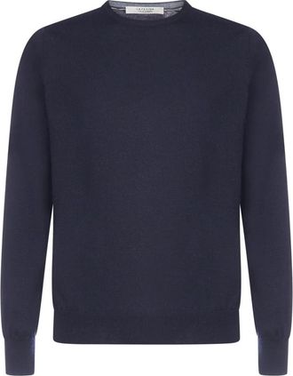 D4.0 Round-neck Truien - Heren - Ronde hals truien - Blauw - M - Truien & Vesten