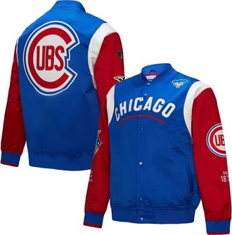 Mitchell & Ness Mens Mitchell & Ness Royal/Red Chicago Cubs Cooperstown Collection Team Origins Satin Full-Snap Jacket at Nordstrom, Size Large