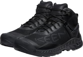 Keen Mens NXIS Evo Mid Height Waterproof Fast Packing Hiking Boots, Triple Black, 10.5