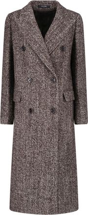 Tagliatore Brown Jole Double-Breasted Wool Coat