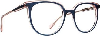 Blush Phantos-Shape Acetate Sunglasses with Gradient Blue