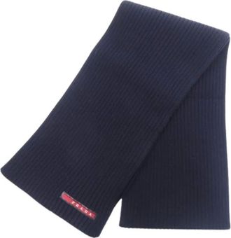 Prada Pre-owned Scarves, male, Blue, Size: ONE SIZE Pre-owned Stole