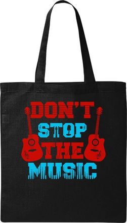 Generic Dont Stop The Music Natural Ecological Cotton Tote Bag Black