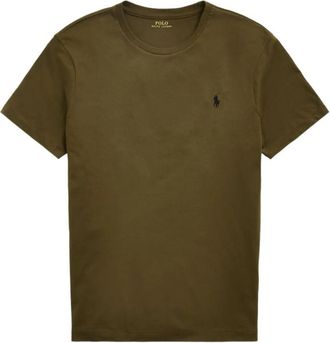 Ralph Lauren Olive Round Neck Embroidered Logo T-Shirt