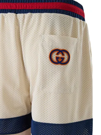 Gucci Mens Cream Polyester Logo Shorts