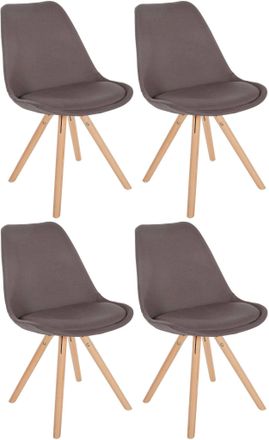 Clp Clp - Set De 4 Butacas De Sal&oacute;n Sofia En Tela Gris Topo Natural (redondo)