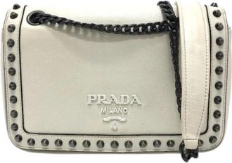 Prada Pre-owned Cross Body Bags, female, White, Size: ONE SIZE Pre-owned Vintage Shoulder Bag