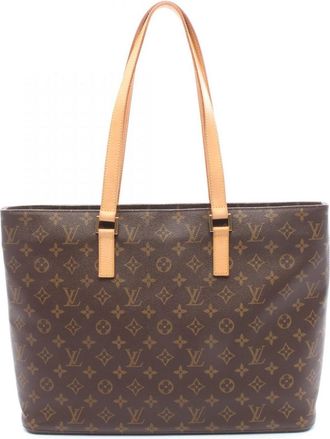 Louis Vuitton Brown Monogram Coated Canvas Leather Handbag Tote Bag (Pre-Owned)