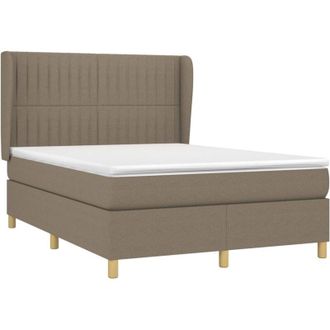 vidaXL Vidaxl - Cama Box Spring Con Colch&oacute;n Tela Gris Taupe 140x190 Cm